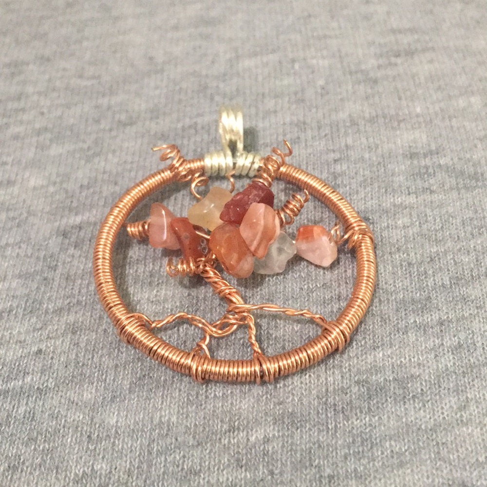 Handcrafted infinity tree pendant